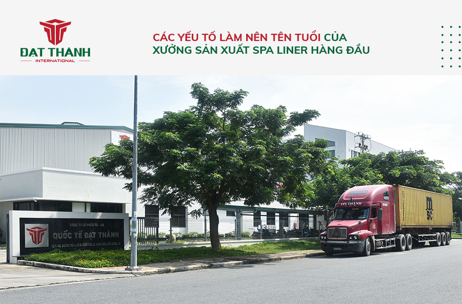 Xe container đang đỗ chờ hàng trong khuôn viên công ty Quốc tế Đạt Thành